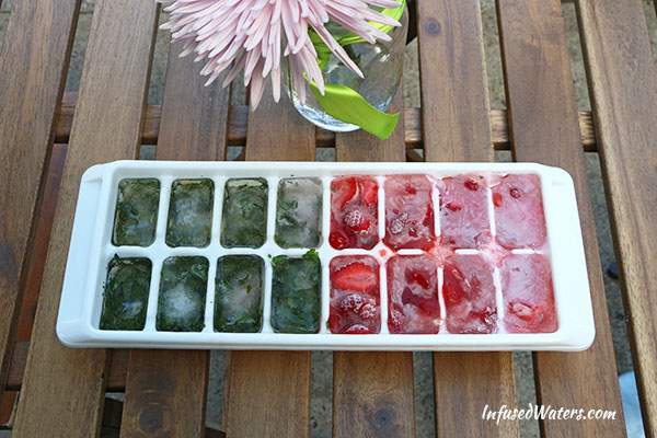 ice cube tray with water